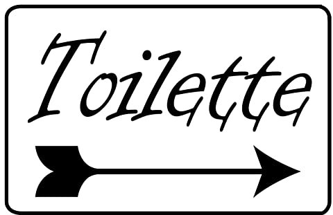 Blechschild 20x30cm Toilette rechts entang Wegweiser