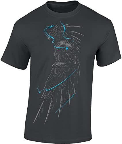 Baddery Wikinger T-Shirt Herren - Verschiedene Raben Motive | Viking Shirt Männer - Nordisches Raben Shirt