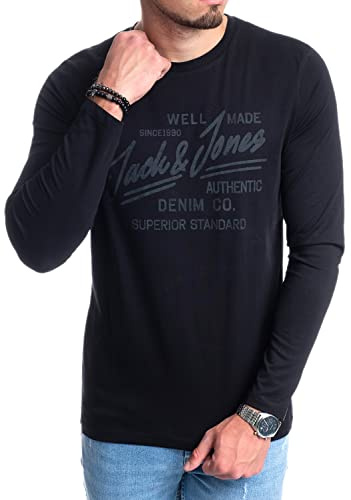Jack & Jones Herren Langarmshirt aus Baumwolle – Longsleeve Männer – T-Shirt mit Langen Ärmeln aus Baumwolle - einzeln und Multipack