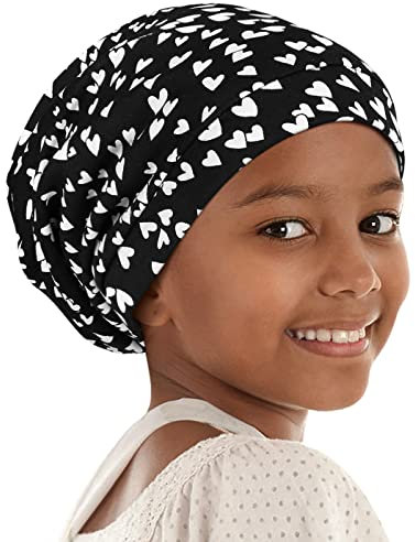 Alnorm Satin gefütterte Kindermütze Schlabbermütze Sleep Hair Wrap für Mädchen mit lockigem Haar