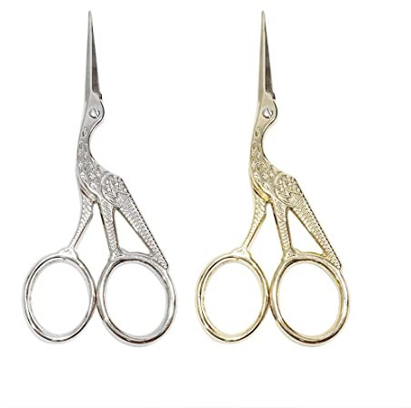 2er Pack Schere Vogel Design Nähen Schere Tasche Schere Tasche Schere Faden Schneiden Schere Design Stoff Schneiden Schere Geschenk (9+9 cm, Gold)