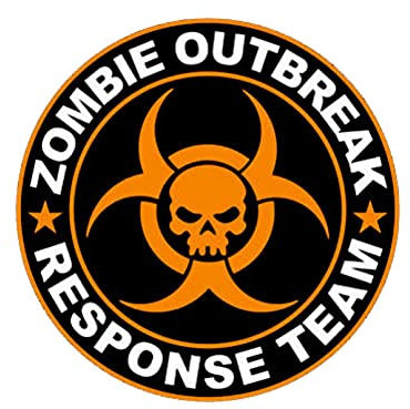 MACMRD Auto Aufkleber 9,2 cm * 9,2 cm Zombie Outbreak Response Team Orange Klassische Reflektierende Autoaufkleber