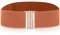 Cobee Damen elastischer breiter Gürtel, Taillengürtel mit flacher Schnalle (braun)
