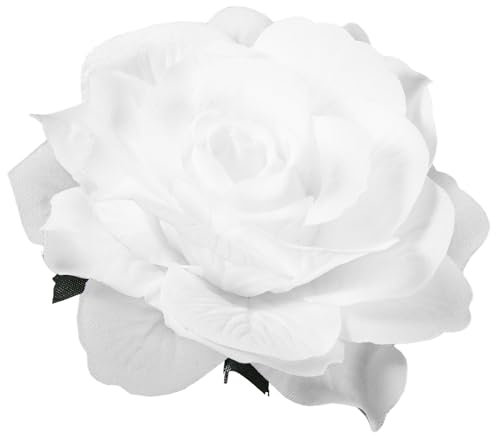 Kichvoe 2 1 Femme Fleur Rose Fleur Rose Broche Broches Épingles à Cheveux r Broche Pour Casque Nuptiale Banquet Agrafe Des s Blanche