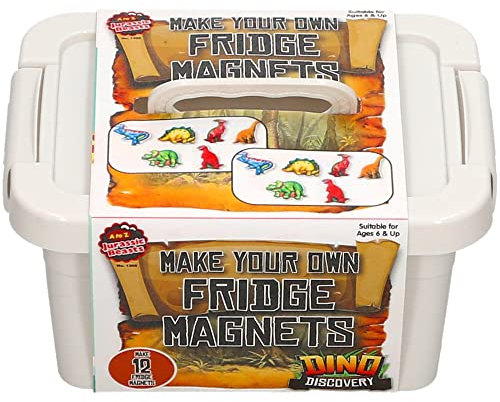 Make Your Own Fridge Magnets Dinosaur Kit, 12 Pieces, Ages 6+, Dino Discovery Collection