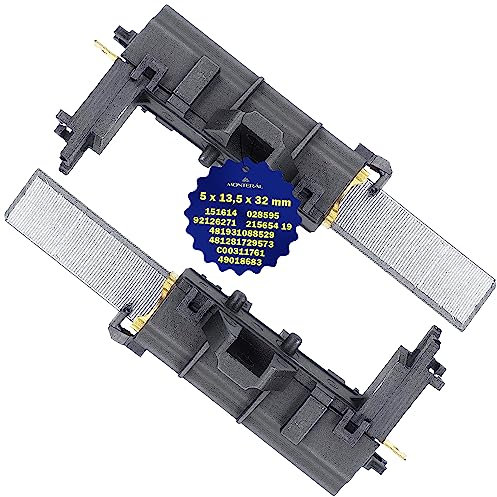 2 Piezas Escobillas Carbon para Motor Lavadora 5 x 13,5 x 32 mm 481931088529 151614 028595 92126271 215654 19 481281729573 49018683 C00311761 para Bosch para Whirlpool para Electrolux - MONTERAL