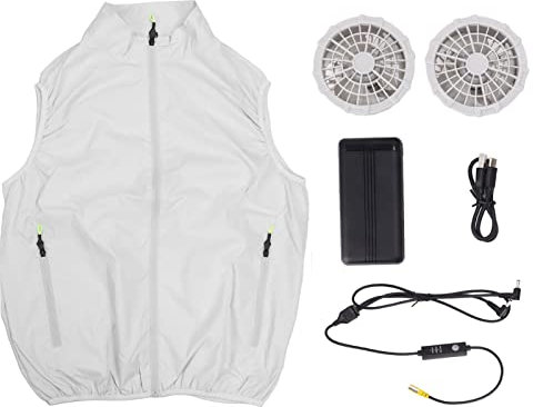 Air Conditioning Jacket, Summer Cooling Fan Vest, 3 Levels Adjustable Breathable Cool Vest with Fans for Hot Weather Work, Outdoor Construction Site, Fast Cooling & Low Noise (XL)