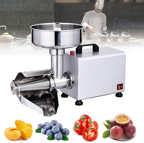 QJJML Colador de Tomate Eléctrico Comercial, 370W Máquina de Acero Inoxidable para Hacer Salsas, Exprimidor de Alimentos para Conservas de Puré de Tomate, Salsas y Más