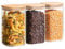 ComSaf 44oz Glass Storage Containers with Lids, Glass Jars with Bamboo Lids, Clear Food Storage Jar, Square Glass Canister Set of 3, Pantry Organizers and Storage for Flour Oat Pasta Tea Coffee Bean