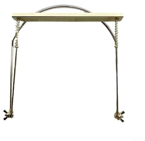 Mundharmonika-Halter, verstellbare Mundharmonika-Unterstützung, Mundharmonika-Halshalter, geeignet für 10-Loch-Mundharmonikas, Musikinstrument-Zubehör (Gold)