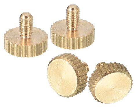 QUARKZMAN M3x5mm Viti a Pollice Scanalate, 4pz Viti a Pollice Piatte con Testa Scanalata Interamente Filettate in Ottone Bulloni per Impugnature