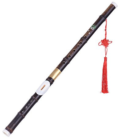 YIWENG Detchable Natural Black Bawu Ba Wu Querflöten Rohr Musikinstrument in G Key für Anfänger Musikliebhaber als Geschenk,Bawu