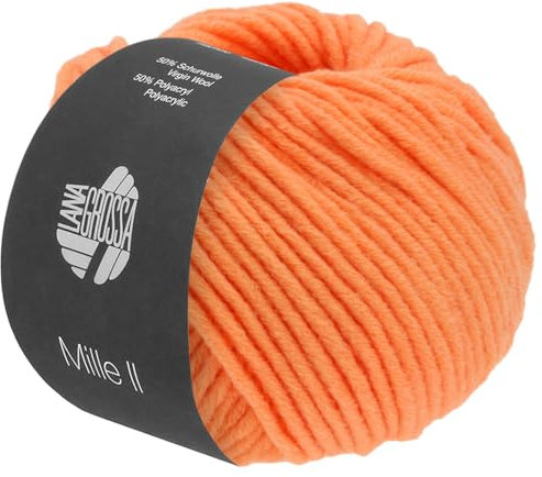 LANA GROSSA Mille II | Strapazierfähiges Mischgarn mit Merinowolle, waschmaschinenfest | Handstrickgarn aus 50% Schurwolle & 50% Acryl | 50g Wolle zum Stricken & Häkeln | 55m Garn FB164