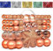 Emopeak Weihnachtskugeln Ornamente Luxus-Set Weihnachtsbaumspitze und Seil zum Aufhängen, bruchsichere Mini-Weihnachtskugeln für Weihnachtsdekoration (Orange, verschiedene Größen)