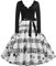 EFOFEI Damen Herbst Halloween Langarm Druck Winter Vintage Kleid Partykleid Langarm Weihnachten Kleid Abend Party Prom Swing Dress Weiß S