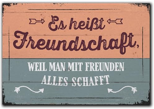 LANOLU Kühlschrankmagnete lustig- Es heißt Freundschaft- lustige Magnete mit Sprüchen und witzigen Motiven 8x5,5cm