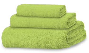 MERCURY TEXTIL- Juego de 3 Toallas 100% Algodón de 450gsm Suaves y Resistentes, 1 Toalla de Baño, 1 Toalla de Mano y 1 Toalla de bidé (Verde)
