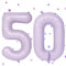 UDRKFOPK Lila Luftballon 50,Zahlen Luftballon Lila,40 Zoll Lila Folienballon 50,Lila Zahlenballon 50 Helium Ballon Luftballon 50 Geburtstag für Geburtstagsdeko Frau Mann Jubiläum Party Deko