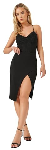 PixieGirl Petite Black Scuba Midi Wrap Skirt Petite