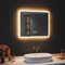 SIRHONA Specchio Bagno con Illuminazione 50x60cm, Specchio LED Bagno con Bluetooth, dimmerabile, 3 temperature di colore, anti-appannamento, funzione di memoria, presa di rasatura