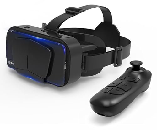 VR Headset, 3D Glasses Virtual Reality Headset with Controller, Universal VR Set Glasses Goggle Casque Bundle Adjustable Pupil Distance for Kid Adult Play 3D Video Game Movie(COLOR:black)