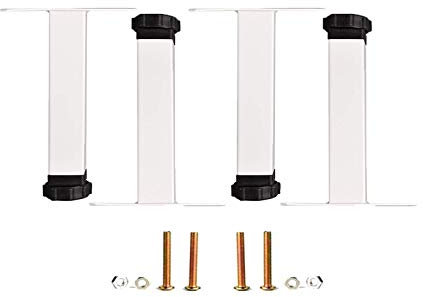 TWALOTPEX Verstellbare Möbelbeine, Möbelfüße Möbelbeine aus Metall for Betten, Schreibtische, Badezimmer, stabil und hoch, inkl. Zubehör(White,30cm/12in)