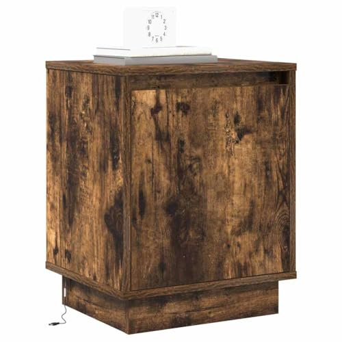 vidaXL Nachttisch mit 2 pcs Geräucherte Eiche 39 x 34,5 x 50 cm, Eleganter Nachttisch, modernes Möbel, vielseitiger Stauraum, minimalistisches Design, schick und praktisch.