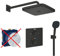 Grohe Duschsystem mit Unterputz Duscharmatur von Grohe Regendusche mit Armatur, Duschkopf eckig, Wandarm Dusch-SET GSK02-ob schwarz matt