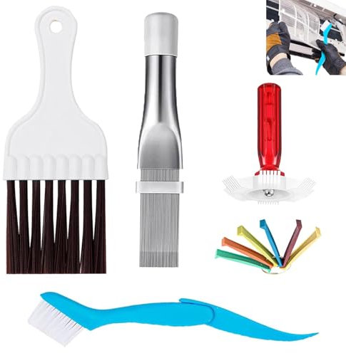Air Conditioner Fin Comb, Brush Ac Fin Comb Condenser Fin Straightener,3/5 Pieces Air Conditioner Condenser Fin Cleaning, Stainless Steel Condenser Fin Comb Fin Evaporator Radiator Repair Tool