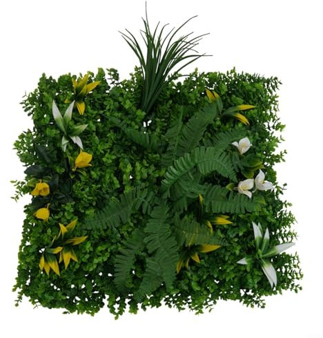 UV-beständige Blumen-Wandpaneele, 50 cm x 50 cm, Kunstrasen-Hintergrund für Geräuschreduzierung und personalisierten Raum (D)