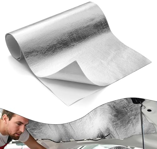 Aluminisierte Hitzeschutzmatte, 60 x 200 cm Hitzeschutzmatte Selbstklebend Rückseite, Hitzeschutzfolie Praktische Hitzeschild für Selbstklebende Wärmedämmfolie