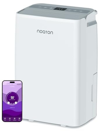 Noaton DF 4220 WiFi HEPA Deumidificatore Casa Muffa, WiFi App, 20L/24H, con Purificatore d'Aria, 5 Modalità, Display Digitale, Silenzioso, Timer, Drenaggio continuo, Asciugatura Biancheria, per 70 m2