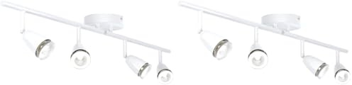 National Lighting Led Celing Lights Rotatable, 4 Way Ceiling Spolights, Gloss White Finish, for Living Room, Kitchen, Bedroom, GU10 Led Compatible (Pack of 2)