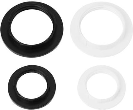 YINETTECH 4 Stück E14 & E27 Kragenring Kunststoff Lampenfassung für Beleuchtungsinstallation 38 x 57 mm/28 x 44 mm