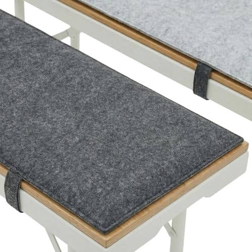 DuneDesign Set da 2 Cuscini Panca Birreria in Feltro 120x25cm - Reversibile Bicolore - Seduta Pieghevole Spessore 10mm - Copertura Sedile Esterno Giardino Pub Festa Oktoberfest Comfort Terrazza Casa