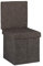 Relaxdays Faltbarer Sitzhocker mit Lehne HBT 73 x 38 x 38 cm stabiler Sitzcube mit praktischer Fußablage als Sitzwürfel und Sitzbank Leinen als Aufbewahrungsbox und Deckel zum Abnehmen, braun