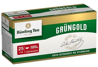 Bünting Tee Grüngold Ostfriesentee 24er Pack – Schwarztee – 24 x 25 Teebeutel