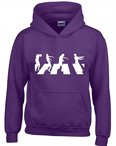 Crown Designs Zombies in Iconic Abby Road Style Zombie TV Show Inspired Gift Unisex Hoodies for Men, Women & Teenagers - Purple/Large