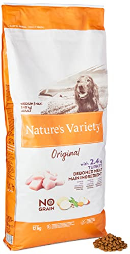 Nature's Variety Original No Grain - Croquettes pour Chiens Adultes de Moyenne et Grande Race - Sans céréales avec Dinde déssossé - 1kg