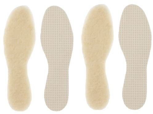 Green Feet 2 Paar dicke Lammwoll Einlegesohlen,mit gratis 5h Wärmebooster, warme Wollsohlen echte Lammwolle für Damen und Kinder in Größe 37