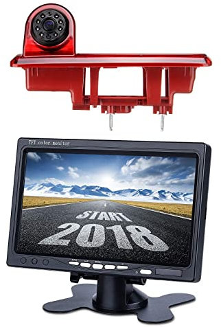 HD 720p Dritte Dach Bremsleuchte Kamera Bremslicht Rückfahrkamera für NV300 Opel Vauxhall Vivaro B Trafic MK3 2015-2019 +7.0 Zoll DVD Monitor TFT Bildschirm LKW KFZ LCD Display