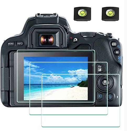 ULBTER 200D Displayschutzfolie für Canon EOS 200D M50 M100 spiegellose Kamera & Blitzschuh-Abdeckung [2+3 Stück], 0,3 mm Härte, gehärtetes Glas Kratzfest Anti-Fingerabdruck Anti-Scrach