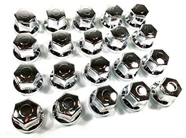 Autobits 20x Radmutterkappen LKW Radmutterschutz Chrom ABS Kunststoff 32mm Schlüsselweite OVP Neu