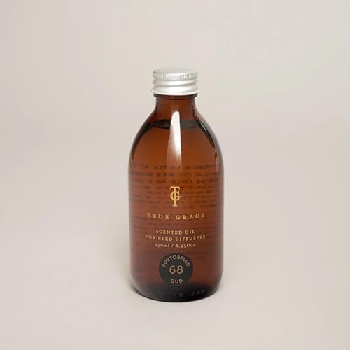 True Grace Burlington - Nachfüllflasche für Raumduft Diffuser mit Stäbchen - Portobello Oud 250ml