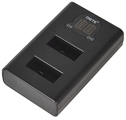 DSTE Replacement for SPCC1B Dual LCD Battery Charger Compatible Gopro MAX Camera with Type-C and Micro-USB Port