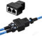 Nicoone Conectores Splitter RJ45 Adaptador,1 a 2 Ethernet Splitter Coupler Enchufe,Acoplador Ethernet Cat6/Cat5 Adaptador de Conectores divisores RJ45,Negro