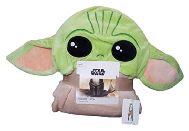 Primark Limited Disney Star Wars The Mandalorian Baby Yoda Fleecedecke, Überwurf, mit Kapuze, gemütliches Wickeltuch