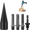 Ohstgp 50mm Firewood Log Drill Bit 5pcs Wood Log Splitter Firewood Drill Bit Heavy Duty Drill Screw Cone Driver Wood Splitter Drill Bit Removable Handle for Household Electric Drill