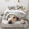 WATYW Labrador Winter Hund BettwäSche 135x200 cm 3teilig Weich Microfaser Bettwaren ReißVerschluss Bettwäsche-Set für Kinder Teenager Süß Tier Hund Bettbezug Mit 2 Kissenbezug 80*80cm