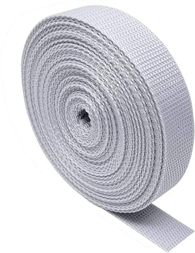 Strapazierfähiges Gurtband – 5 Meter – Rucksack/Rucksäcke, Gepäck/Cargo Umreifung, Gürtel (Hellgrau, 25 mm)